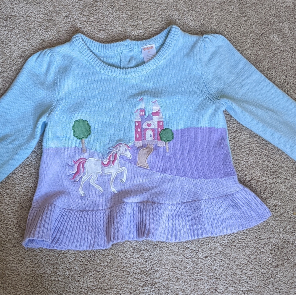 Gymboree castle/unicorn sweater